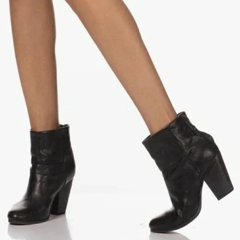 ‎Rag & Bone Womens Newbury Black Leather Booties EU36.5/US6.5